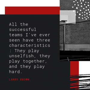 Basket ball and the quotes are awesome here is one such quotes which says all the successful teams I've ever seen have three characteristics: They play unselfish, they play together and they play hard